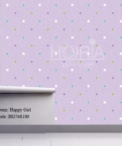 کاغذ دیواری اتاق کودک طرح دخترانه Happy girls کد HG768100