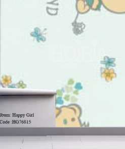 کاغذ دیواری اتاق کودک طرح دخترانه Happy girls کد HG76815