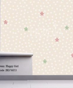 کاغذ دیواری اتاق کودک طرح دخترانه Happy girls کد HG76853
