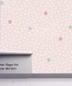 کاغذ دیواری اتاق کودک طرح دخترانه Happy girls کد HG76855