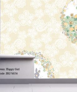 کاغذ دیواری اتاق کودک طرح دخترانه Happy girls کد HG76856