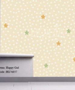 کاغذ دیواری اتاق کودک طرح دخترانه Happy girls کد HG76857