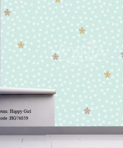 کاغذ دیواری اتاق کودک طرح دخترانه Happy girls کد HG76859