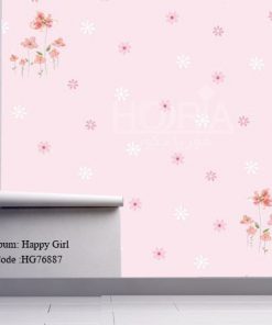 کاغذ دیواری اتاق کودک طرح دخترانه Happy girls کد HG76887