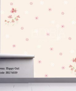 کاغذ دیواری اتاق کودک طرح دخترانه Happy girls کد HG76899