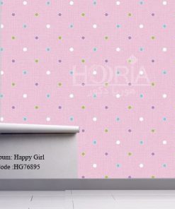 کاغذ دیواری اتاق کودک طرح دخترانه Happy girls کد HG76895